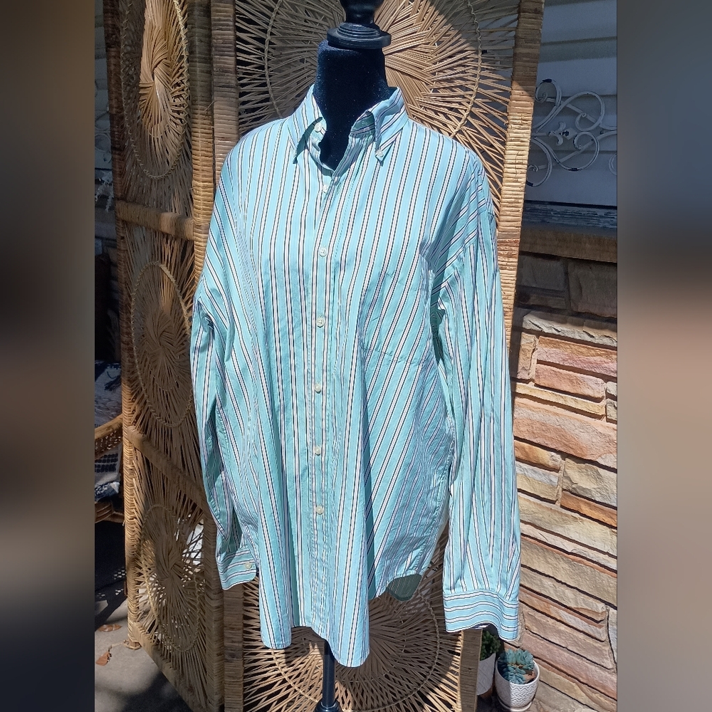 Vintage Austin Reed London 100% Cotton Striped Men's Shirt_Large